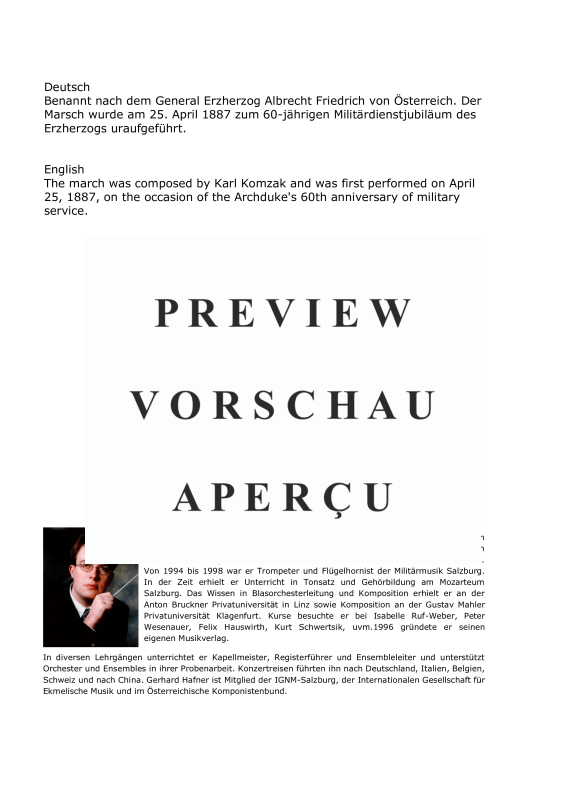 gallery: Erzherzog Albrecht - Marsch, , (large wind orchestra)