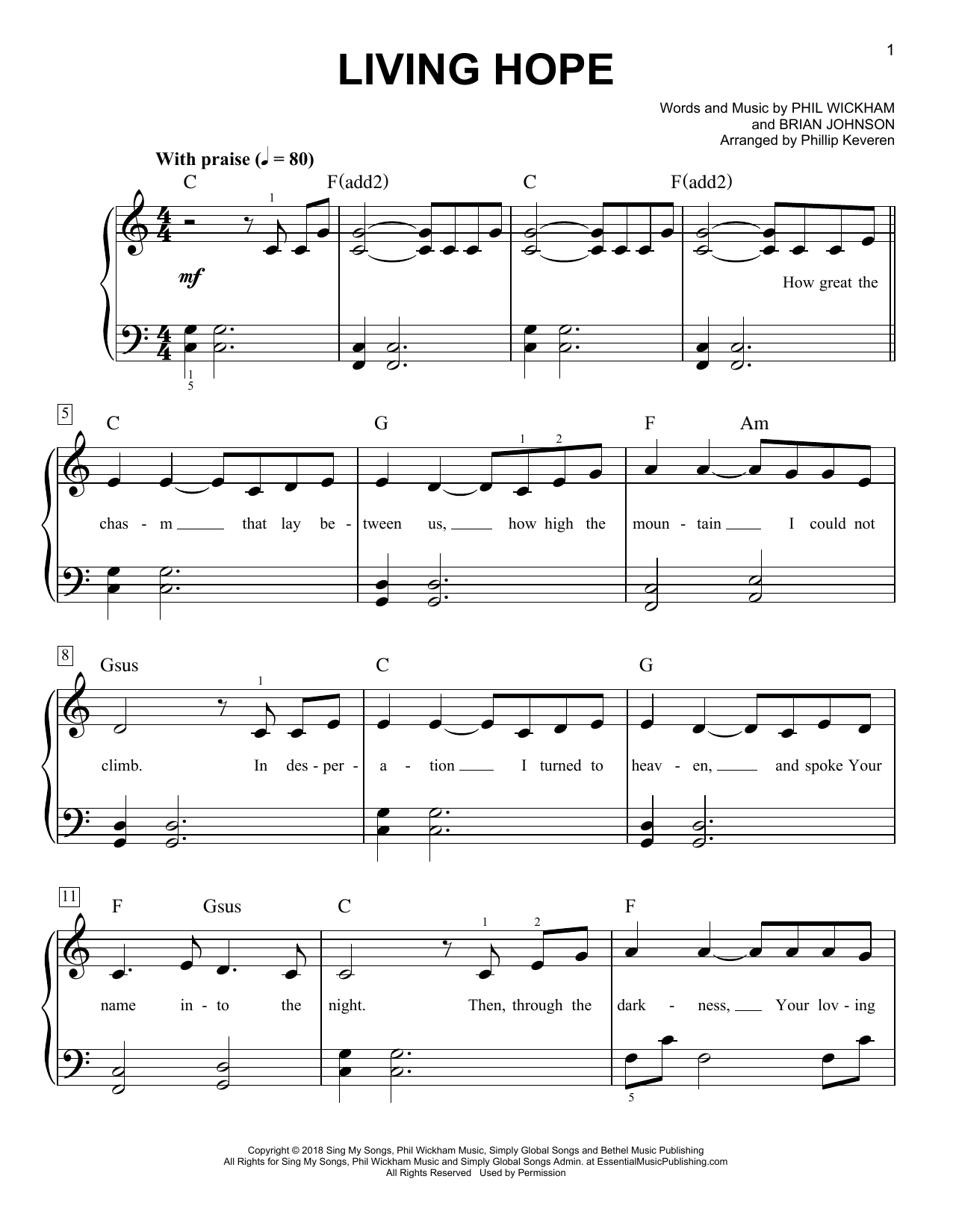 Product picture to: Living Hope (arr. Phillip Keveren)
