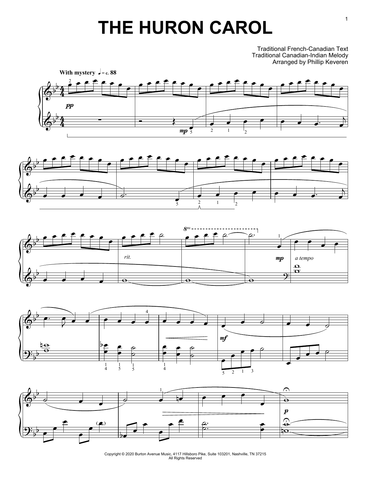 Produktbild zu: The Huron Carol (arr. Phillip Keveren)