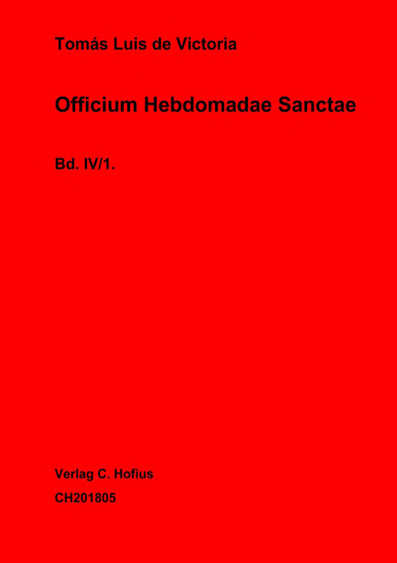 cover: Officium Hebdomadae Sanctum, , (Gemischter Chor)