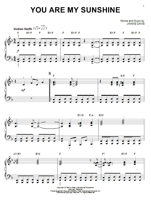 Product gallery: Page 1 of 1 You Are My Sunshine (arr. Brent Edstrom), Jimmie Davis