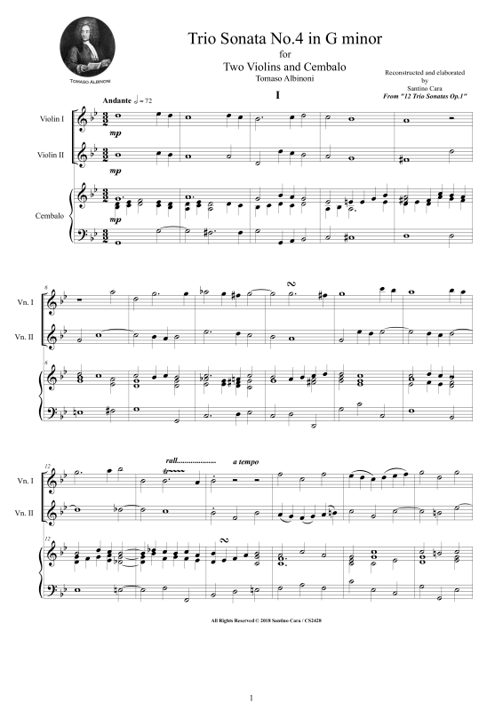 Produktbild zu: Trio Sonata No.4 in G-Moll Op.1Tomaso Albinoni