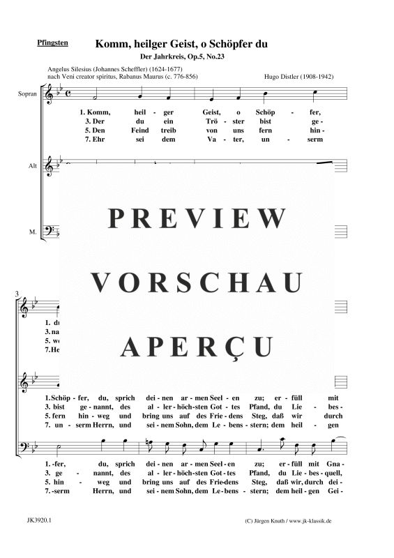 gallery: Komm, heilger Geist, o Schöpfer du , , (Gemischter Chor)