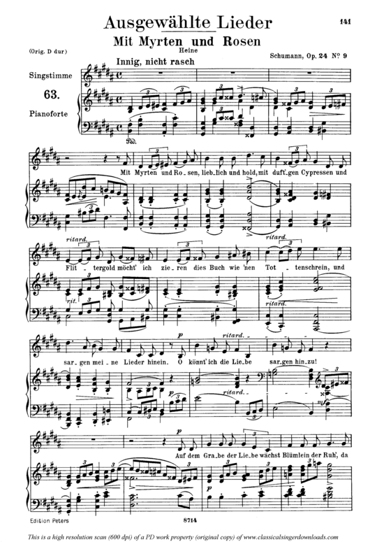 Product picture to: Mit Myrten und Rosen Op.24 No.9Robert Schumann