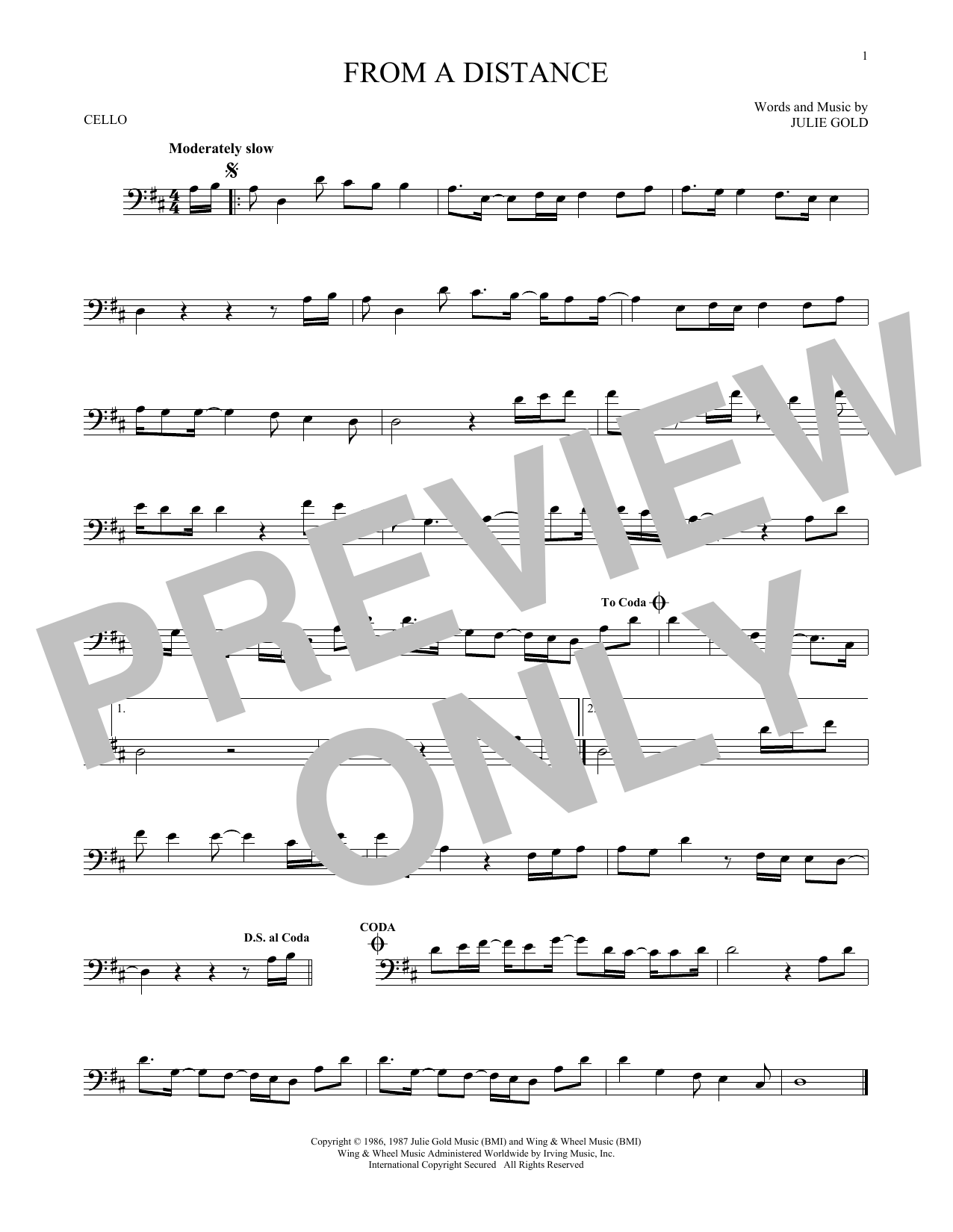 Produktgalerie: Seite 1 von 1 From A Distance, Bette Midler, Violoncello