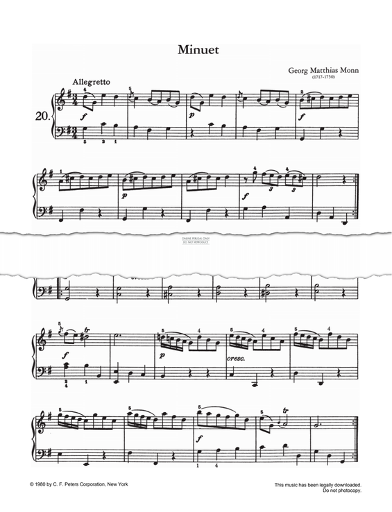 Produktgalerie: Seite 1 von 1 Minuet, Georg Matthias Monn, Klavier