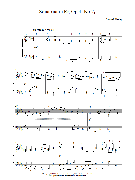 Product gallery: Page 1 of 1 Sonatina Op4 No7, Samuel Wesley