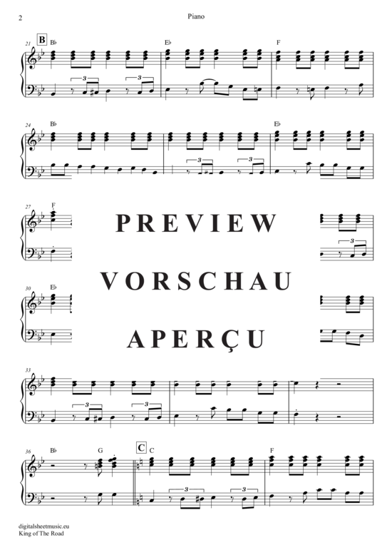 Product gallery: Page 18 of 20 King Of The Road , Miller, Roger, (Trombone Trio + Piano)