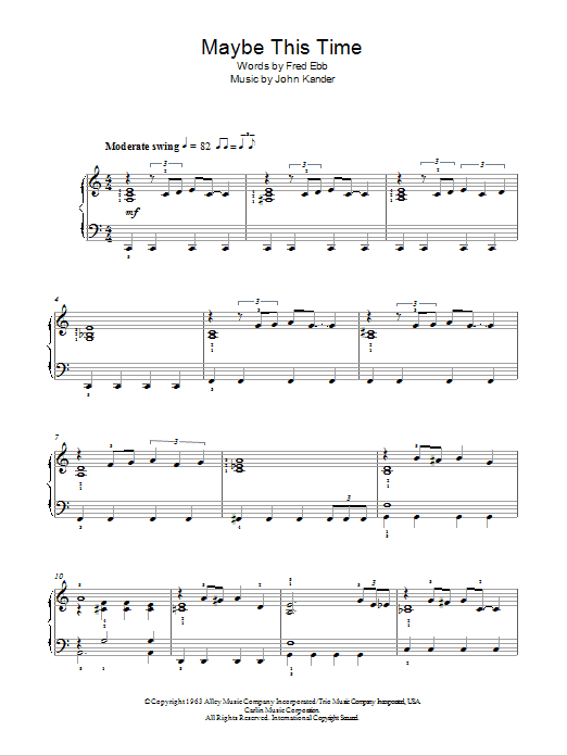 Product gallery: Page 1 of 1 Maybe This Time (from Cabaret), Kander & Ebb
