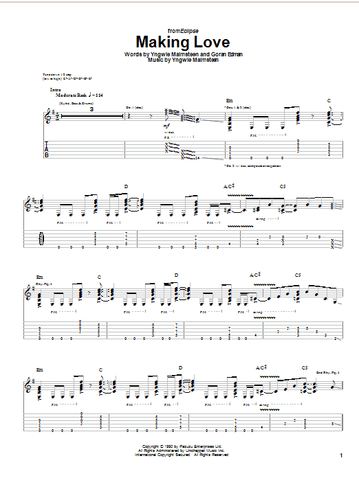 Produktgalerie: Seite 1 von 1 Making Love, Yngwie Malmsteen, Gitarre