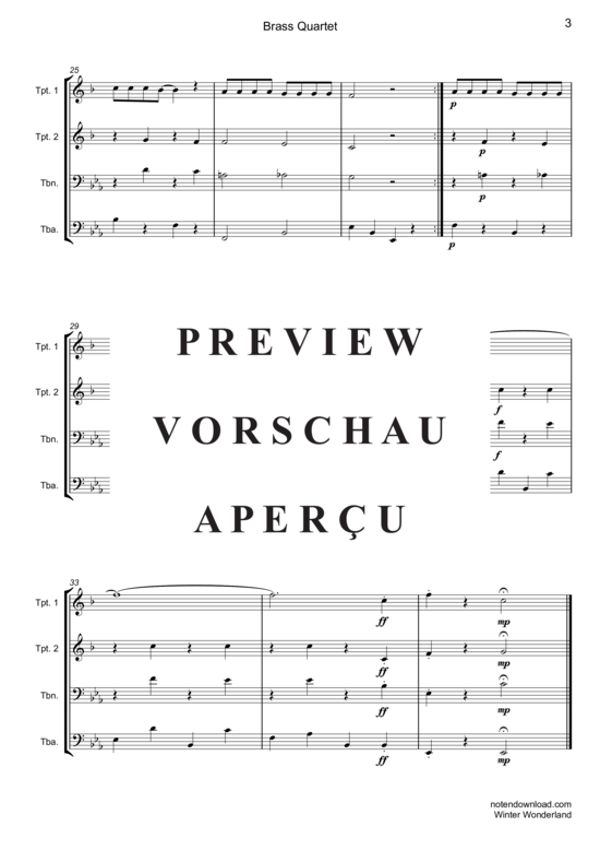 Produktgalerie: Seite 4 von 9 Winter Wonderland (Jazz-Version) , Crosby, Bing,  (Blechbläser Quartett)