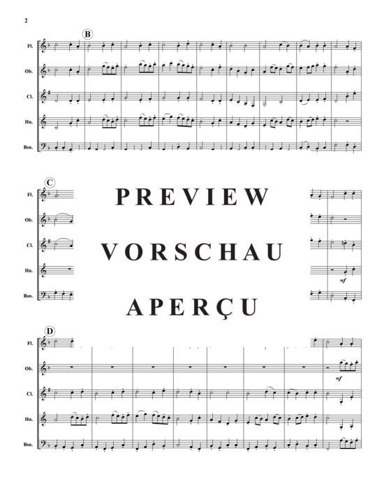 Produktgalerie: Seite 3 von 9 Gavotte aus Symphonie Nr. 4 , , (Holzbläser-Quintett)
