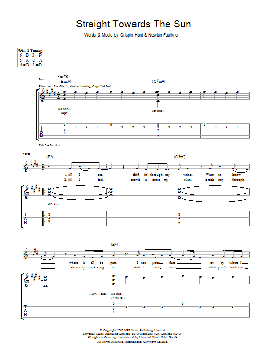 Product gallery: Page 1 of 1 Straight Towards The Sun, Newton Faulkner