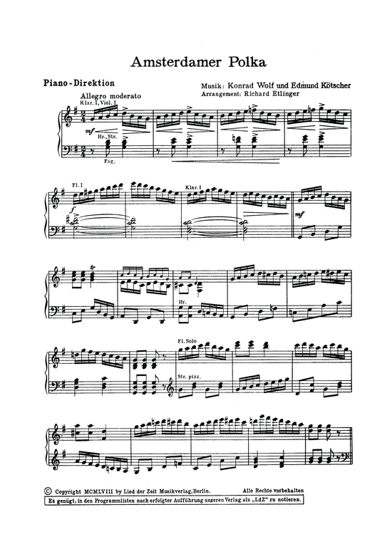 Product picture to: Amsterdamer Polka Piano-Direktion