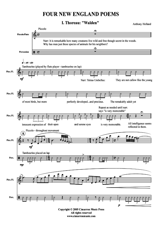 Product picture to: Four New England Poems Anthony Holland