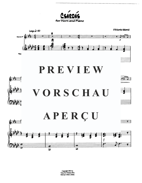 Product gallery: Page 4 of 11 Czardas, , Horn In F and Piano
