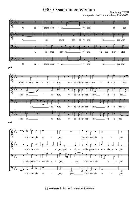 Product picture to: O sacrum convivium Lodovico Viadana, 1560-1627 