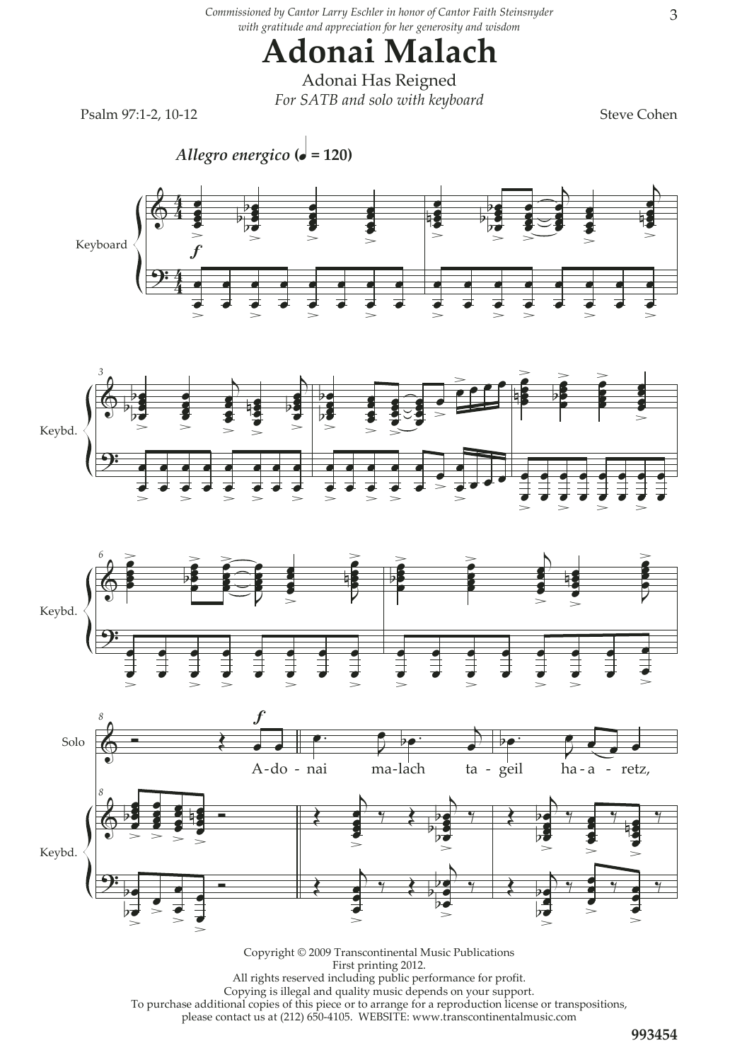 Product picture to: Adonai Malach Satb, Solo, Keyboard Sacred Chroal