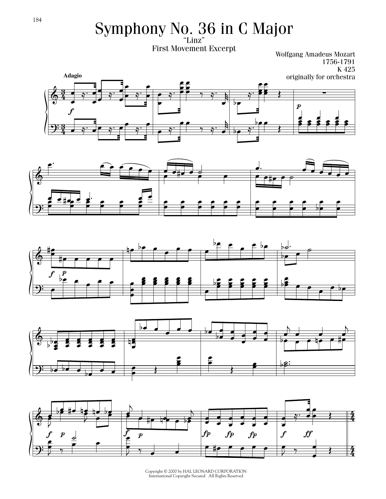 Produktbild zu: Symphony No. 36 ("Linz"), First Movement Excerpt