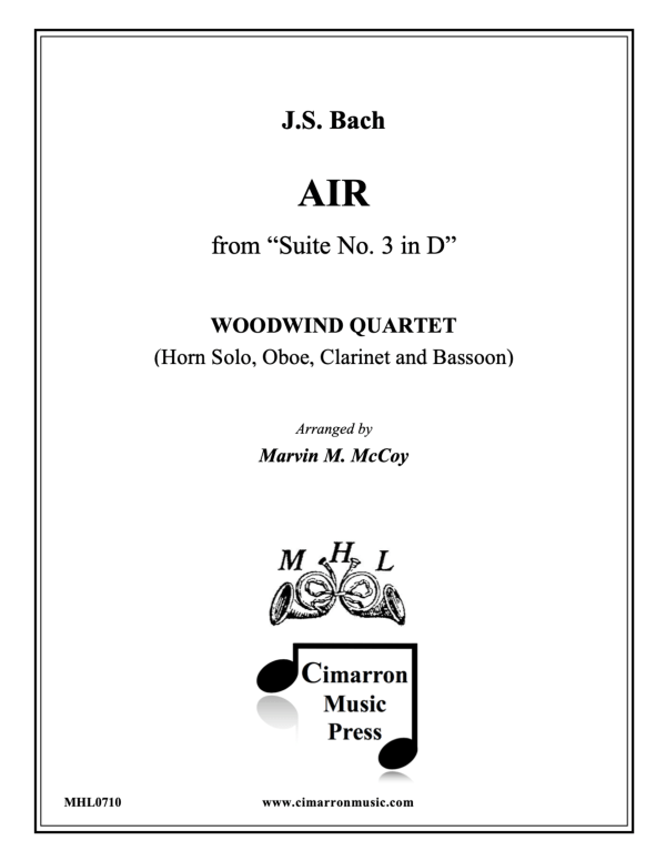 cover: Air from "Suite No. 3", , Woodwind Quartet Horn Solo, Oboe, Clarinet and Bassoon