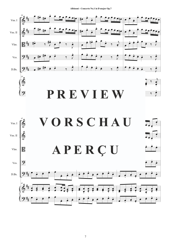Product gallery: Page 8 of 11 Concerto No.1 in D-Dur Op.7, , String Ensemble and Harpsichord