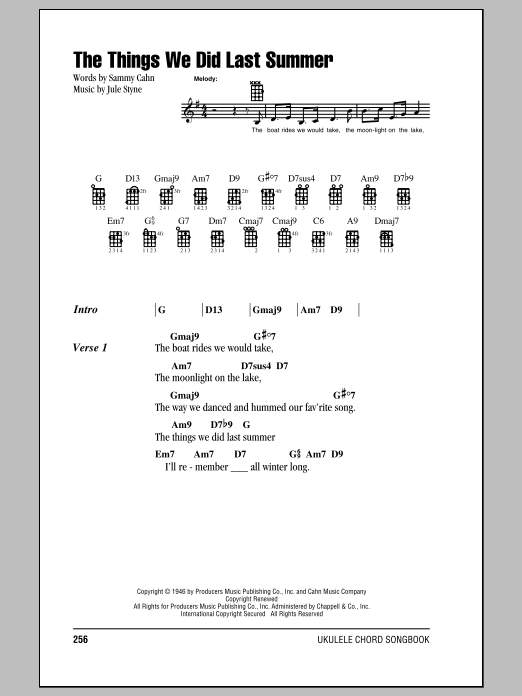 Product gallery: Page 1 of 1 The Things We Did Last Summer, Sammy Cahn