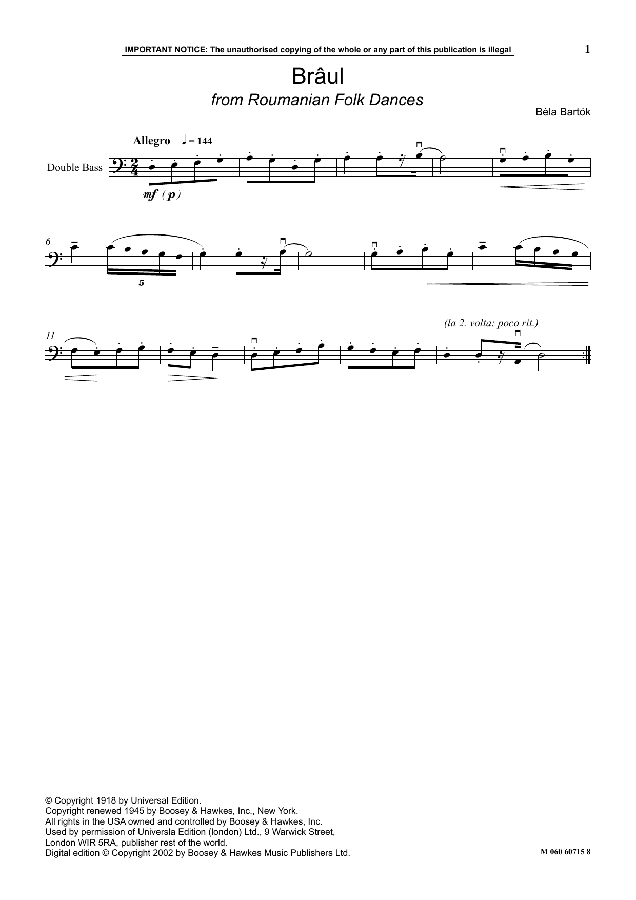 Produktbild zu: Braul (from Roumanian Folk Dances)