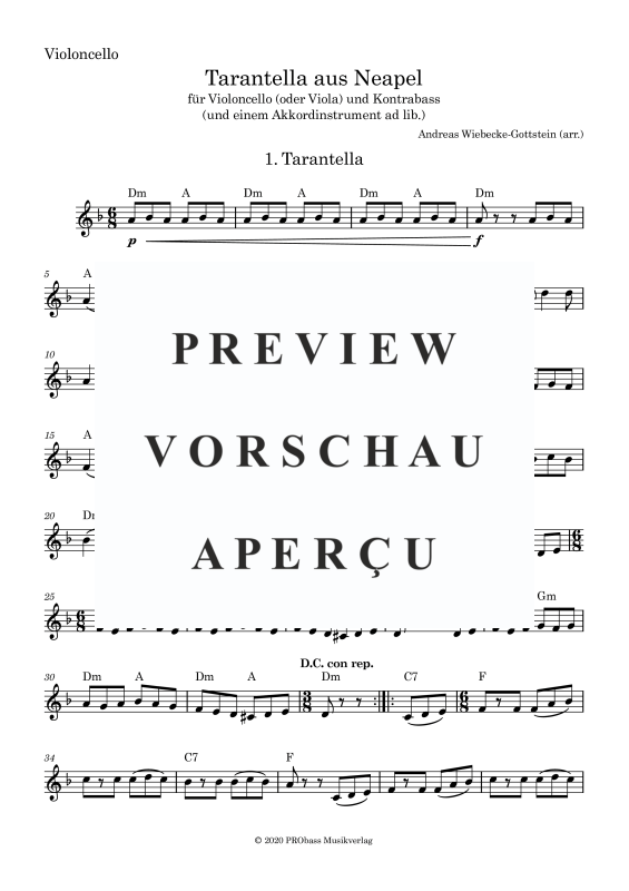 Produktgalerie: Seite 7 von 11 Tarantella aus Neapel, , Cello und Kontrabass