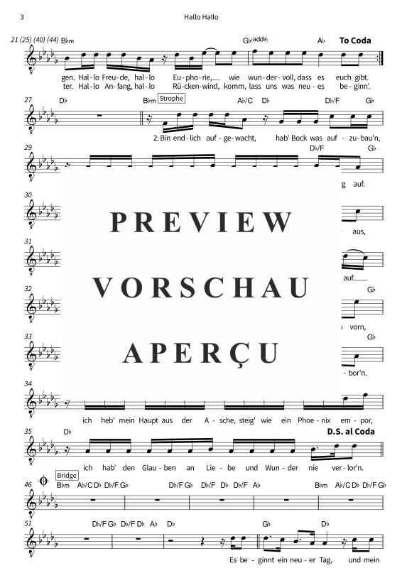 Produktgalerie: Seite 5 von 6 Hallo Hallo, Berge, (Leadsheet)