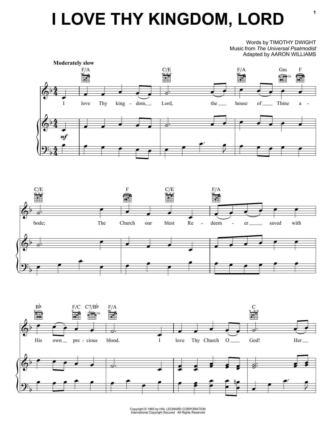 Produktbild zu: I Love Thy Kingdom, Lord