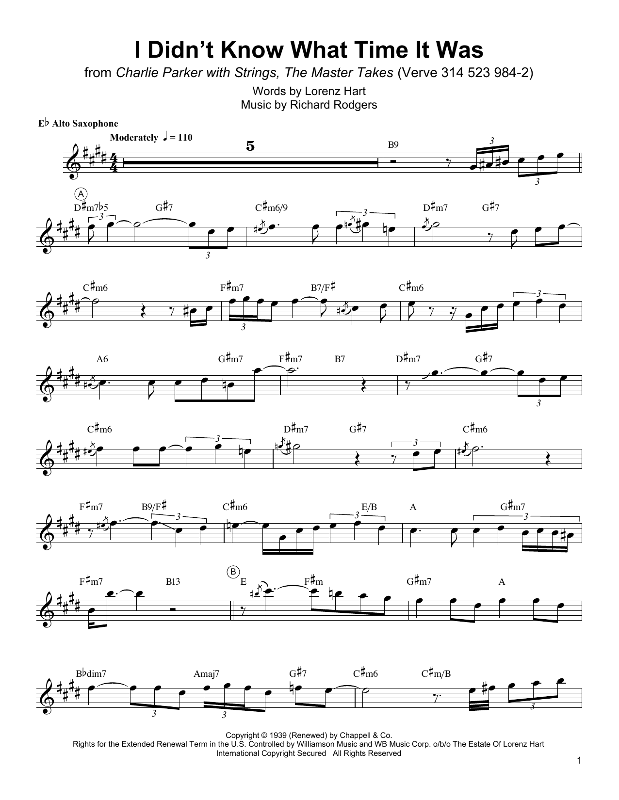 Product gallery: Page 1 of 1 I Didn't Know What Time It Was, Charlie Parker