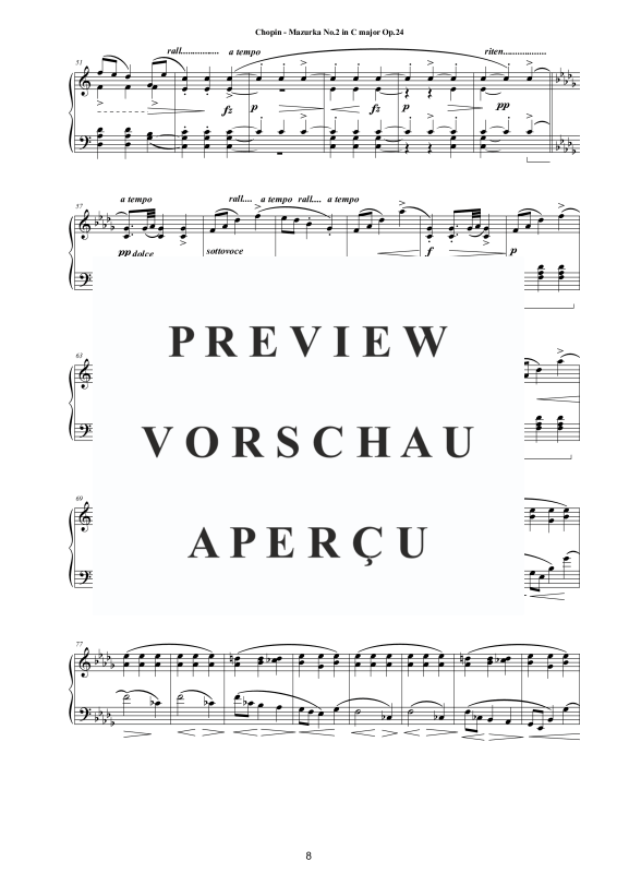 Produktgalerie: Seite 9 von 11 4 Mazurkas op. 24 für Klavier – Vollständige Partituren, , Klavier Solo