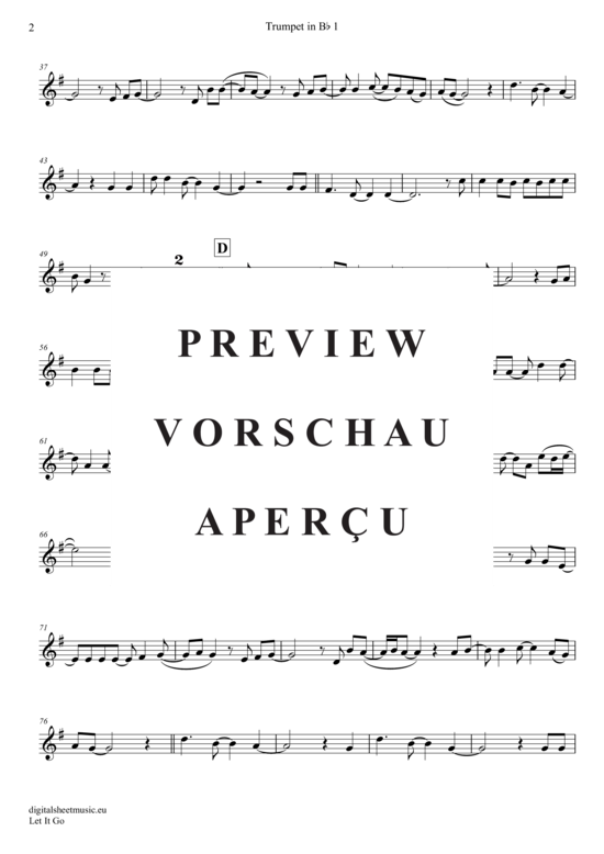 Produktgalerie: Seite 10 von 21 Let it go , Menzel, Idina, (Trompeten Trio + Klavier)
