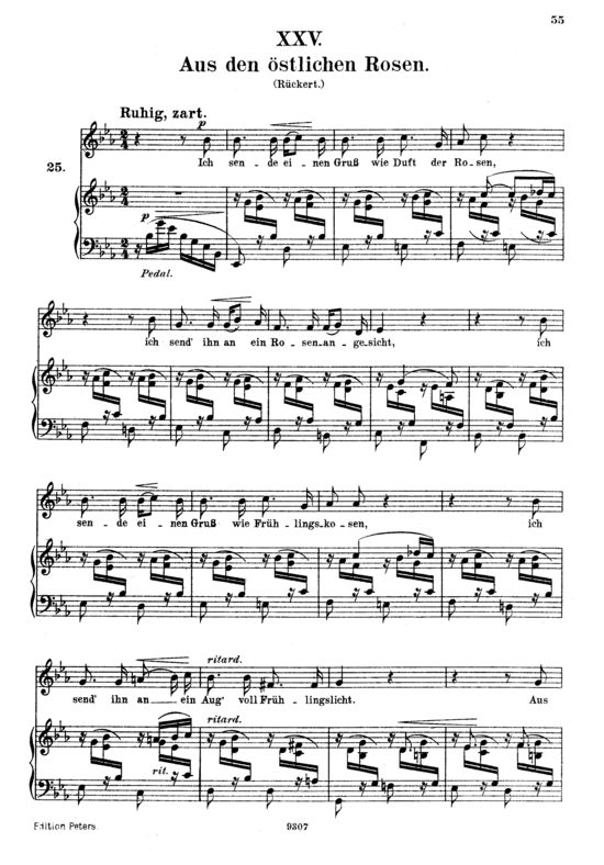 gallery: Aus den östlichen Rosen, Op.25 No.25 , , (Gesang hoch + Klavier)