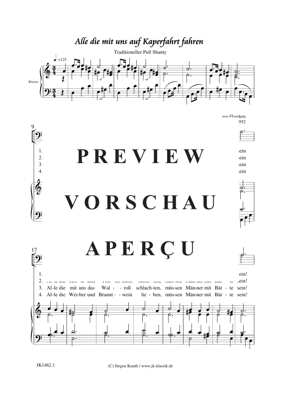Produktgalerie: Seite 2 von 5 Alle die mit uns auf Kaperfahrt fahren, , Männerchor + Klavier