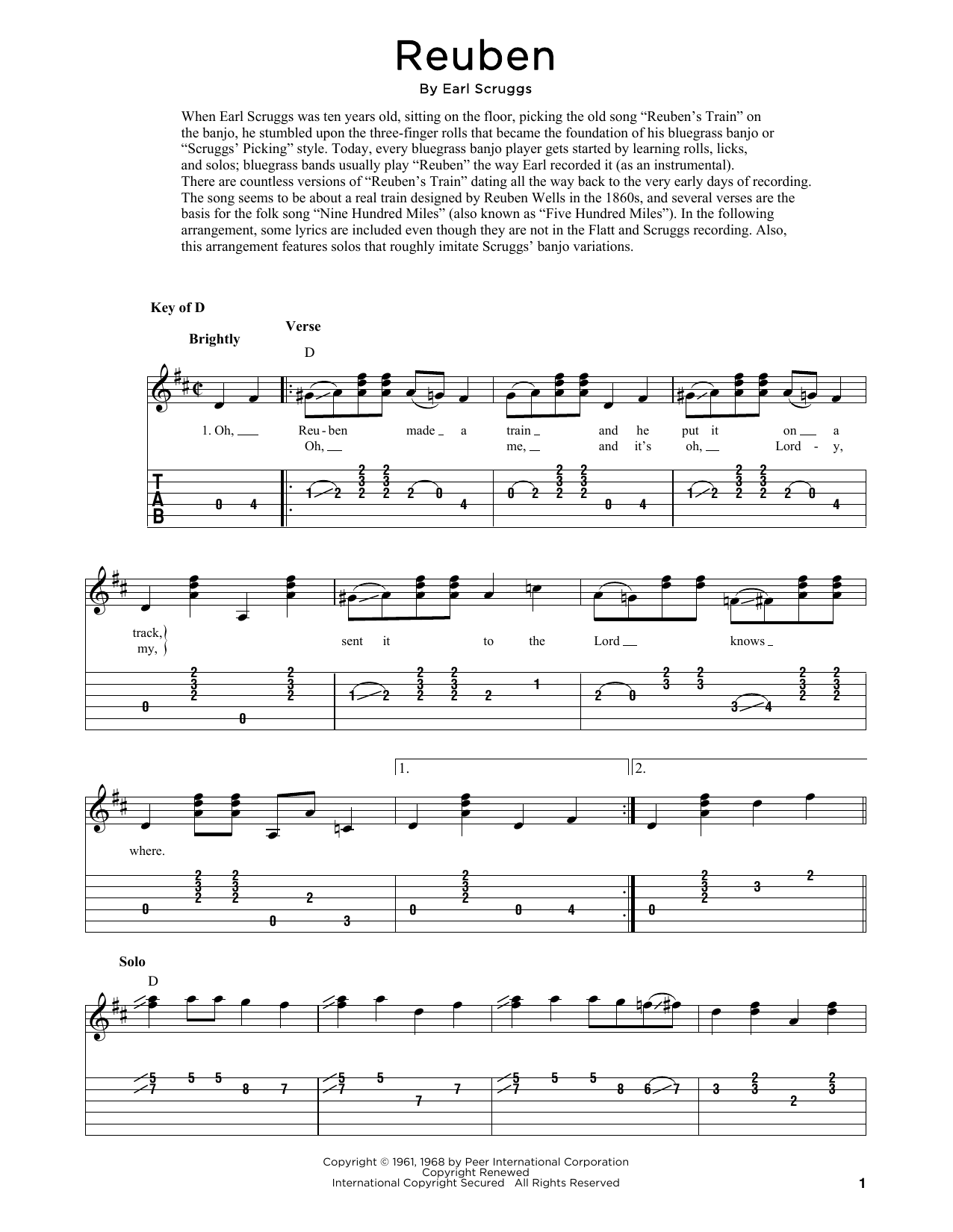 Produktgalerie: Seite 1 von 1 Reuben (arr. Fred Sokolow), Flatt & Scruggs, Gitarre