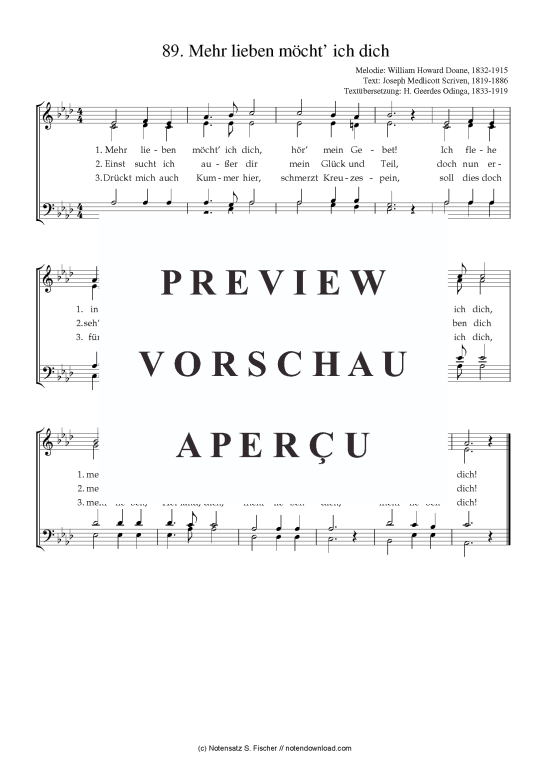 Product picture to: Mehr lieben möcht? ich dich  William Howard Doane, 1832-1915 / Joseph Medlicott Scriven, 1819-1886