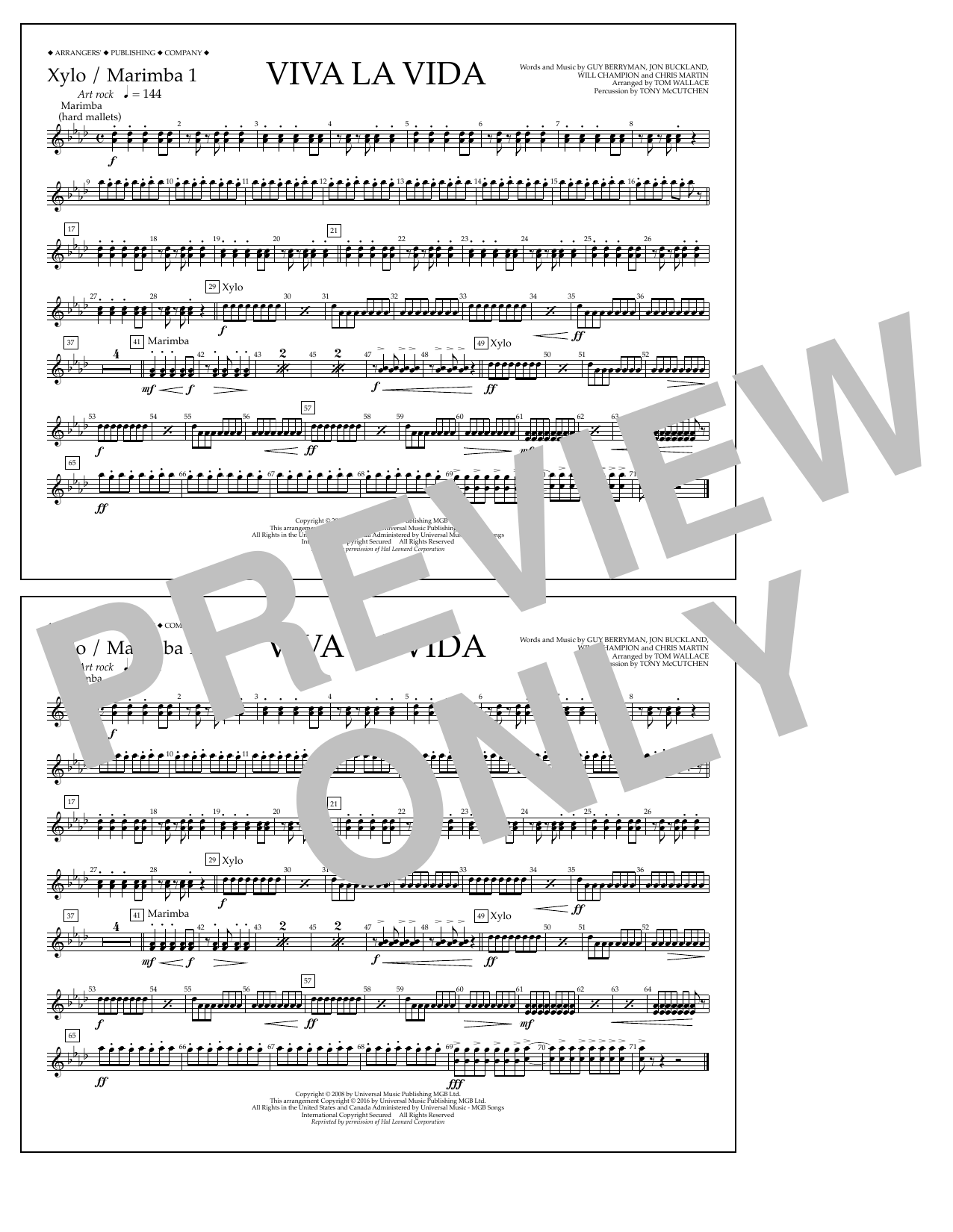 Produktbild zu: Viva La Vida - Xylo./Marimba 1