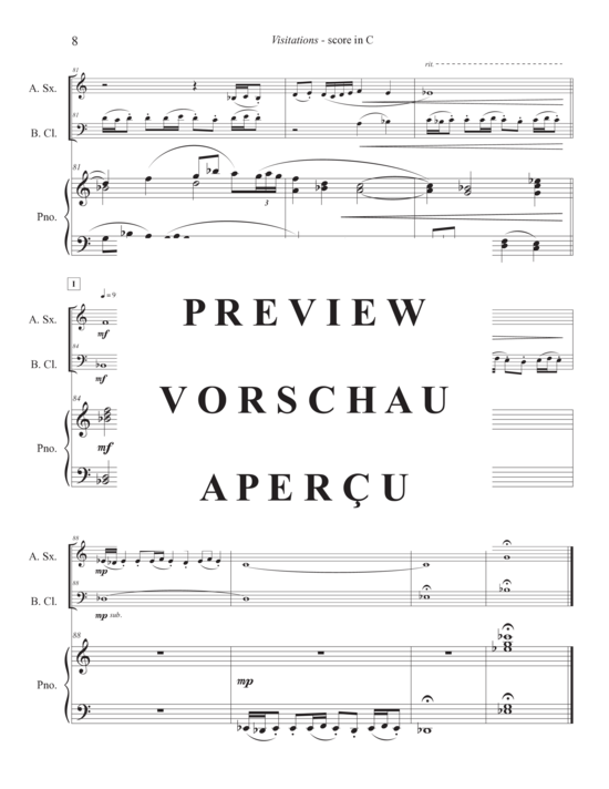 Product gallery: Page 12 of 21 Visitations from the Dark , , (alto saxophone, bass clarinet and piano)
