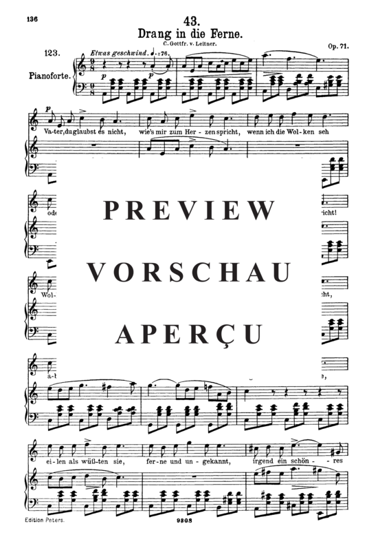 Product gallery: Page 2 of 5 Drang in die Ferne D.770, , High Voice and Piano