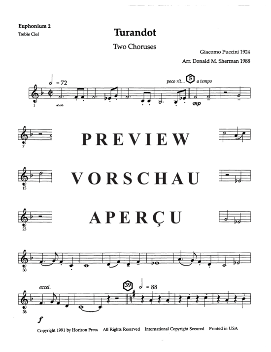 Product gallery: Page 14 of 19 Turandot: Two Choruses , , (Tuba Quartett EETT)