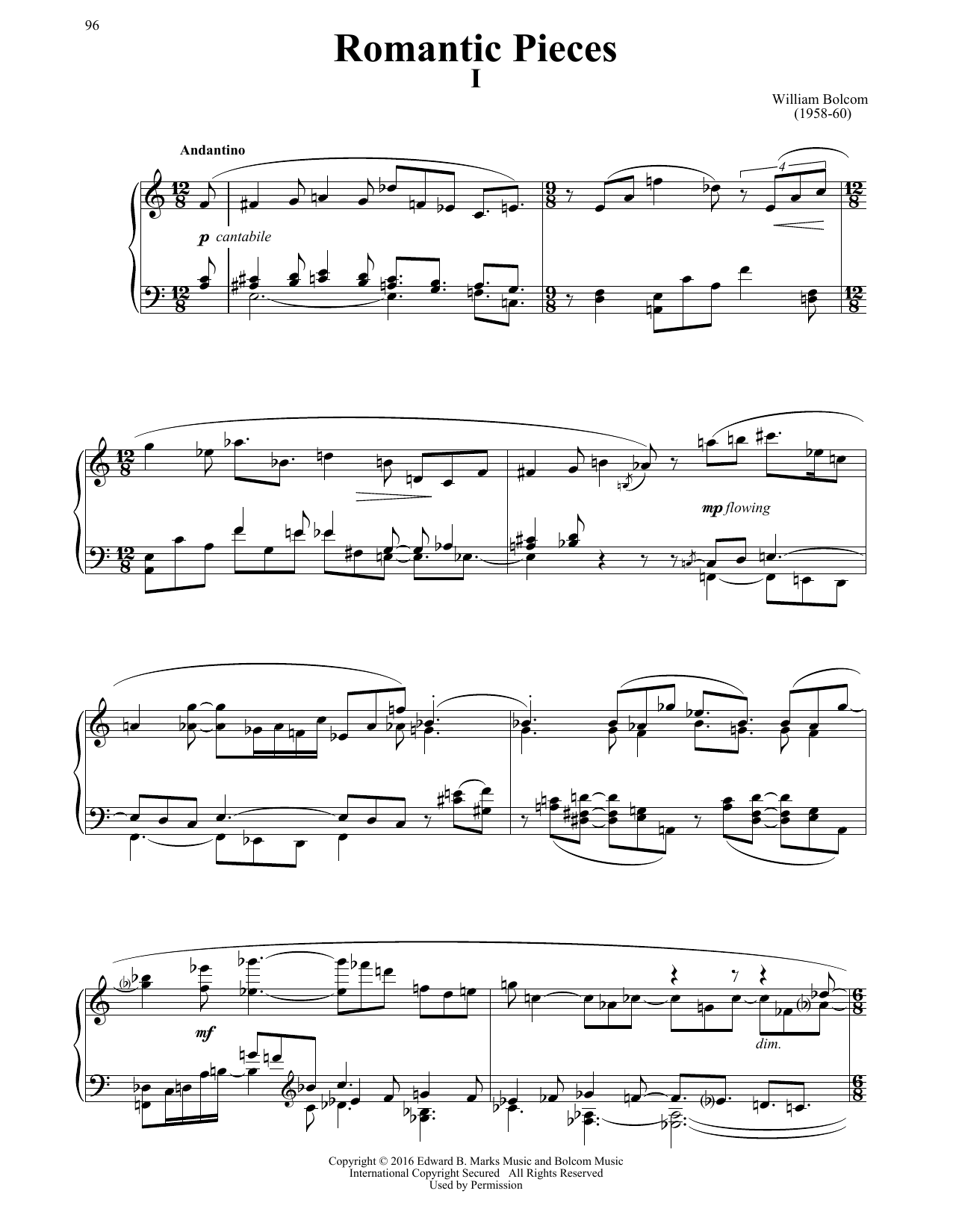 Product gallery: Page 1 of 1 Romantic Pieces, William Bolcom