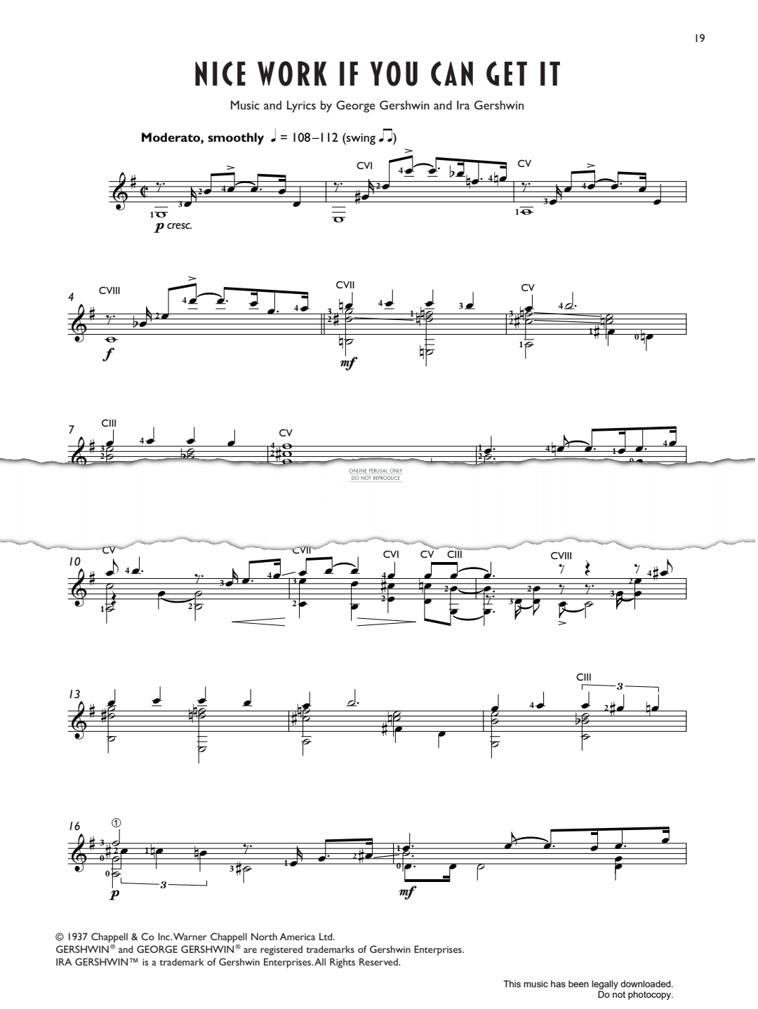 Product gallery: Page 1 of 1 Nice Work If You Can Get It, George Gershwin