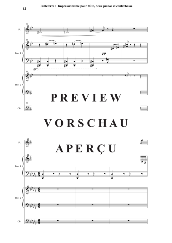 Product gallery: Page 13 of 21 Impressionisme , , (Quartet for flute, double bass + 2x piano)