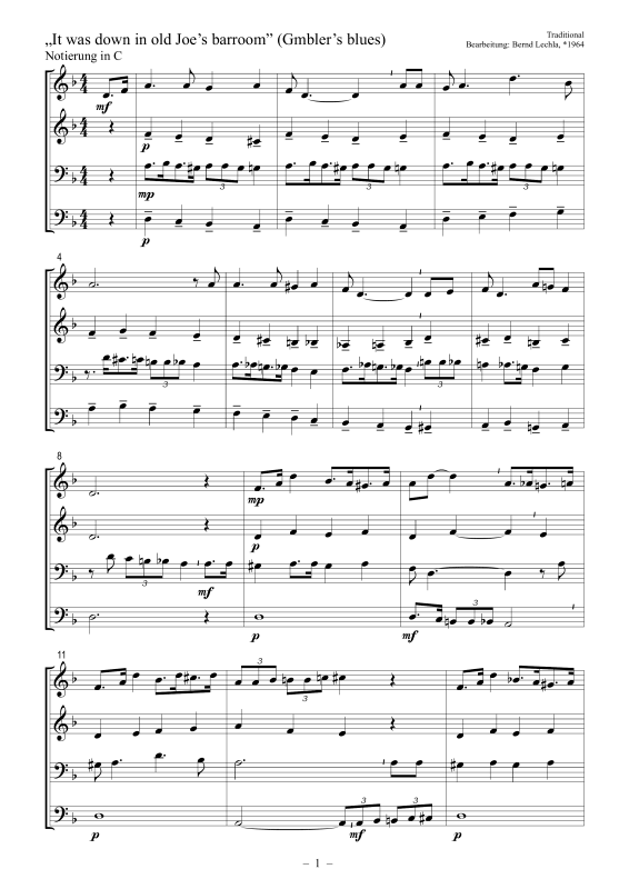 Produktbild zu: It was down in old Joe’s barroom (Gmbler’s blues)Anonym, vor 1900