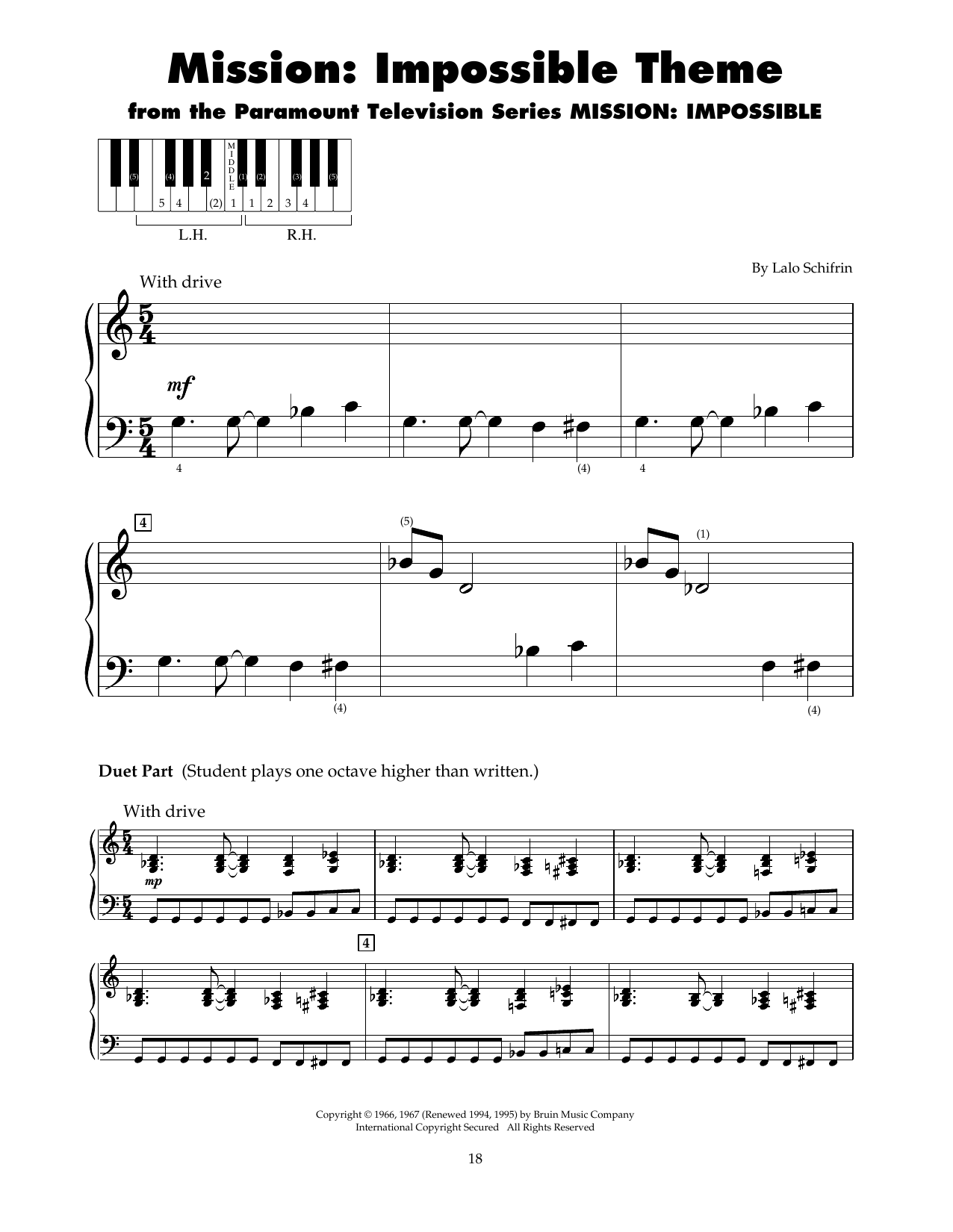 Produktgalerie: Seite 1 von 1 Mission: Impossible Theme, Lalo Schifrin, Klavier