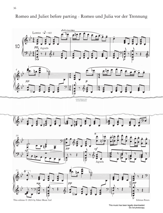 Produktgalerie: Seite 1 von 1 Romeo And Juliet Before Parting (from 'Romeo and Juliet Op.75'), Sergei Prokofiev, Klavier