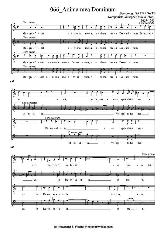 Product picture to: Anima mea Dominum Giuseppe Ottavio Pitoni, 1657-1743 