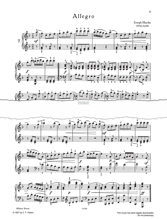 Produktgalerie: Seite 1 von 1 Allegro F-major, Joseph Haydn, Klavier