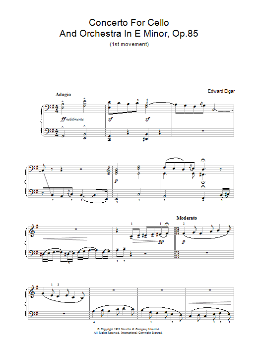 Produktbild zu: Concerto For Cello And Orchestra In E Minor, Op.85